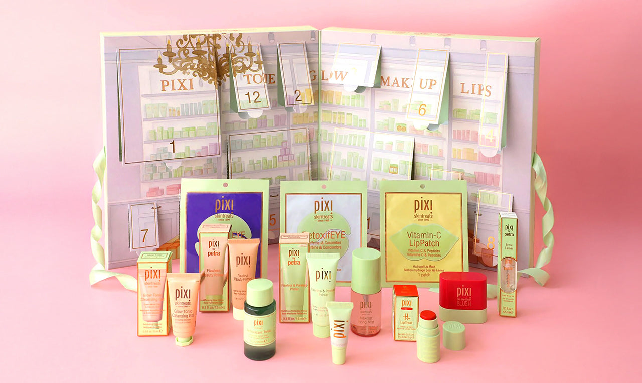 Advent Calendar on pink background