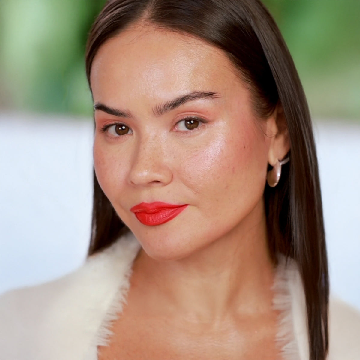 Maryam wears Fiesta Red