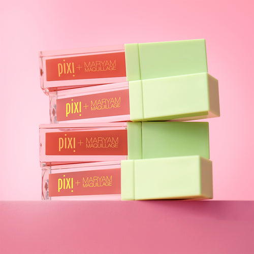 Pixi + Maryam Maquillage MatteLast Liquid Lip Siesta Peach group of products