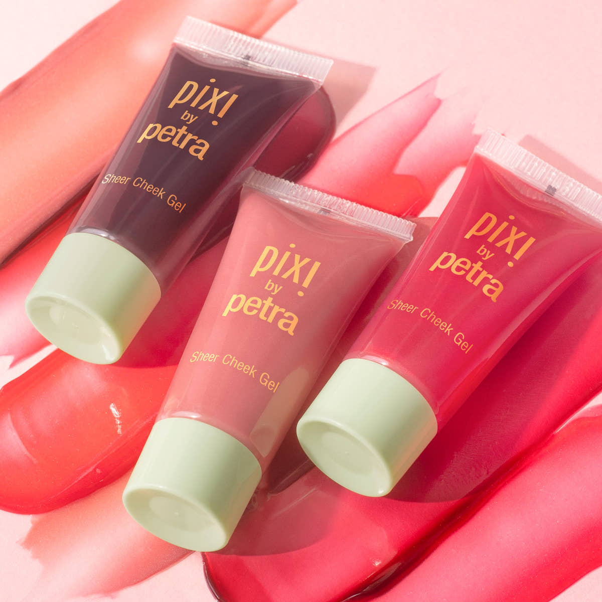 Sheer Cheek Gel shown in 3 shades